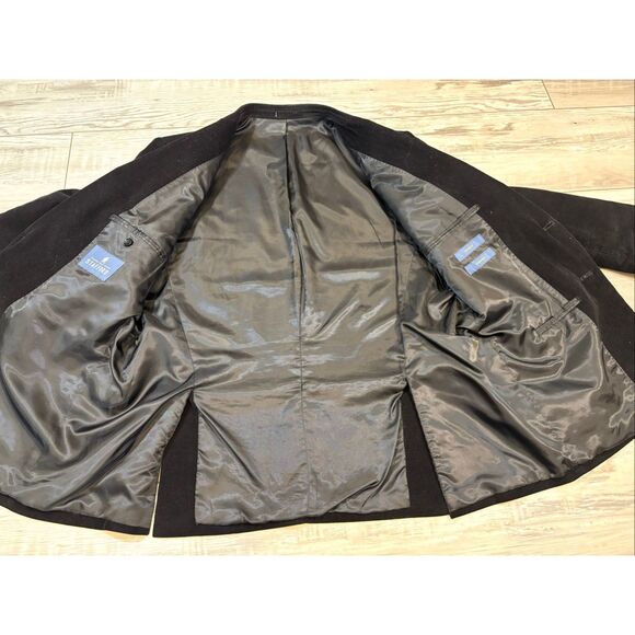 Stafford classic fit black corduroy sports coat suit jacket size 46R - Picture 8 of 12